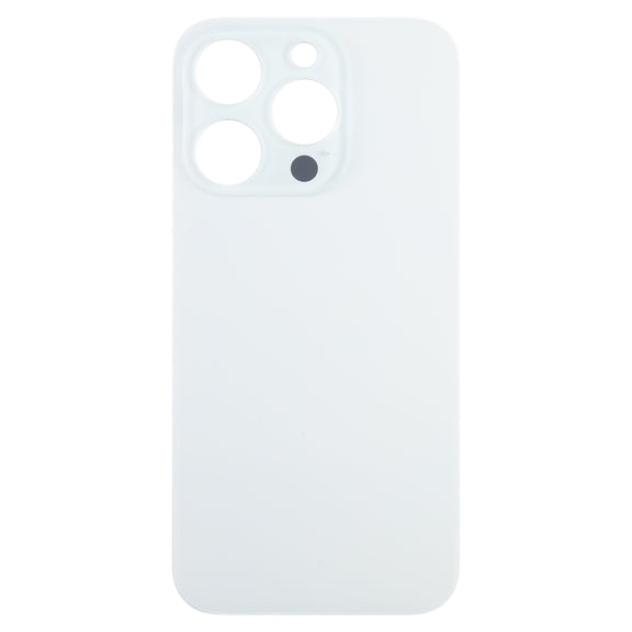 For iPhone 15 Pro Easy Replacement Big Camera Hole Glass Back Battery Cover(White)