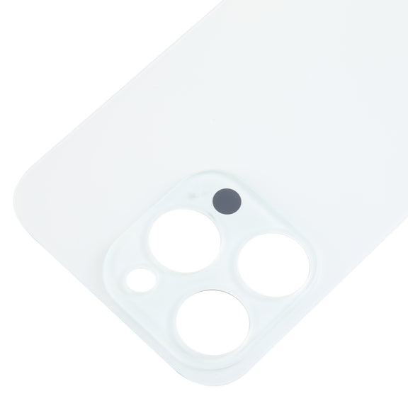 For iPhone 15 Pro Easy Replacement Big Camera Hole Glass Back Battery Cover(White)