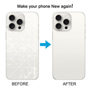 For iPhone 15 Pro Easy Replacement Big Camera Hole Glass Back Battery Cover(White)