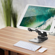 Universal Aluminum Alloy Foldable Adjustable Holder Stand, for iPad, Samsung, Lenovo, Sony, and other Tablet(Silver)