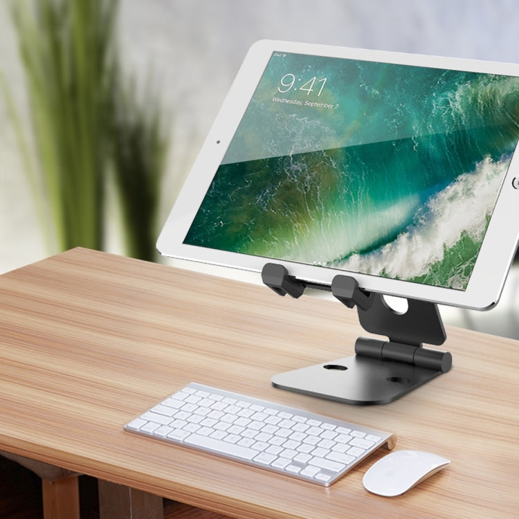 Universal Aluminum Alloy Foldable Adjustable Holder Stand, for iPad, Samsung, Lenovo, Sony, and other Tablet(Silver)