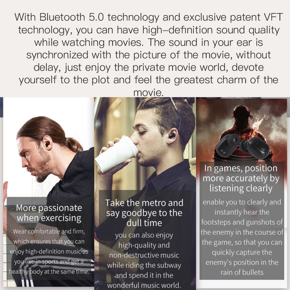 Bluedio TWS T-elf Bluetooth Version 5.0 In-Ear Bluetooth Headset with Headphone Charging Cabin(Black)