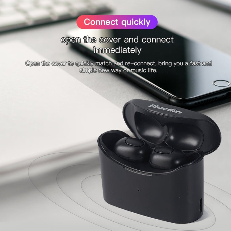 Bluedio TWS T-elf Bluetooth Version 5.0 In-Ear Bluetooth Headset with Headphone Charging Cabin(Black)