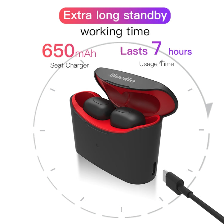 Bluedio TWS T-elf Bluetooth Version 5.0 In-Ear Bluetooth Headset with Headphone Charging Cabin(Black)