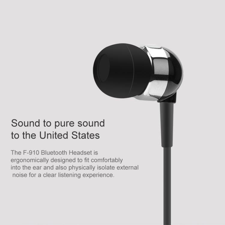 Fineblue F910 CSR4.1 Retractable Cable Caller Vibration Reminder Anti-theft Bluetooth Headset(Grey)