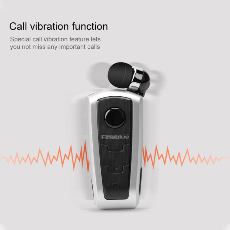 Fineblue F910 CSR4.1 Retractable Cable Caller Vibration Reminder Anti-theft Bluetooth Headset(Grey)