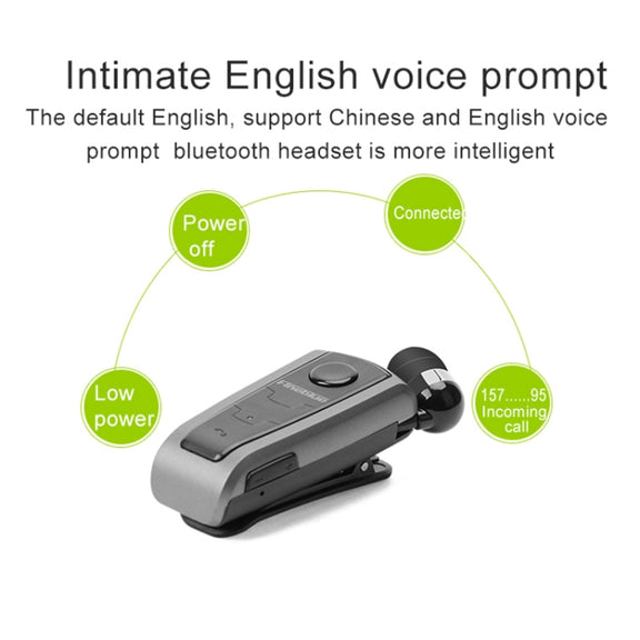 Fineblue F910 CSR4.1 Retractable Cable Caller Vibration Reminder Anti-theft Bluetooth Headset(Red)
