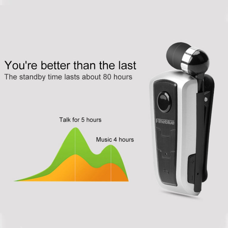Fineblue F910 CSR4.1 Retractable Cable Caller Vibration Reminder Anti-theft Bluetooth Headset(Red)