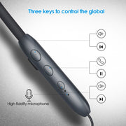 BH-I37 Bluetooth 5.0 Wire-controlled Bluetooth Earphone Built-in High-fidelity Microphone, Support Call(Black)