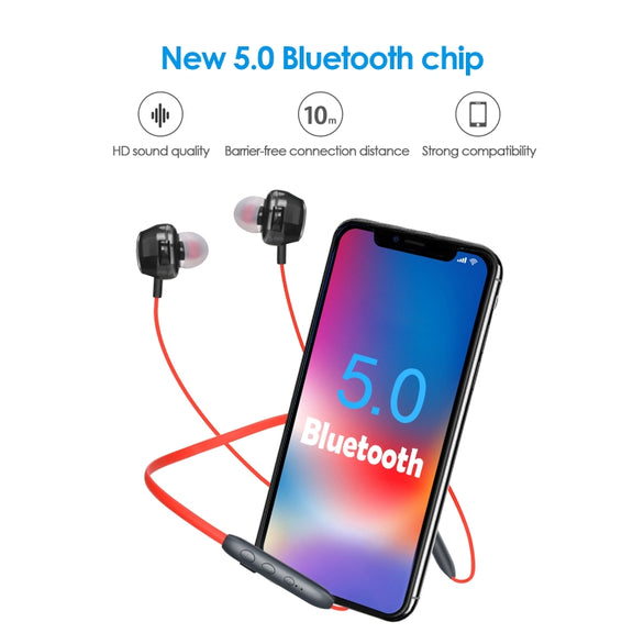 BH-I37 Bluetooth 5.0 Wire-controlled Bluetooth Earphone Built-in High-fidelity Microphone, Support Call (Green)