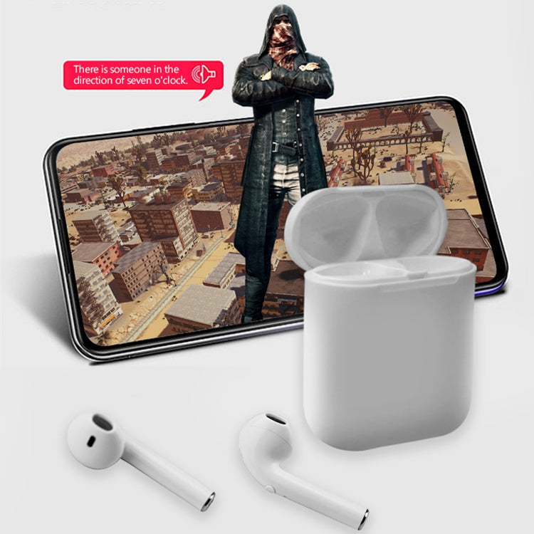 i9 Wireless TWS Sport Bilateral Stereo Bluetooth 5.0 Headset with Charging Box, Push-button Version(White)