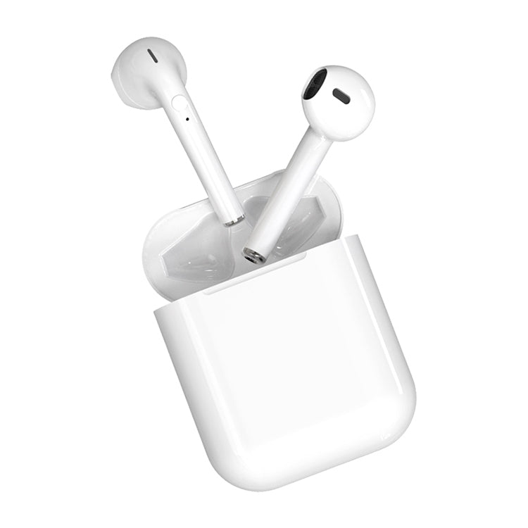 i9 Wireless TWS Sport Bilateral Stereo Bluetooth 5.0 Headset with Charging Box, Push-button Version(White)