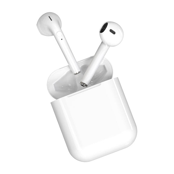 i9 Wireless TWS Sport Bilateral Stereo Bluetooth 5.0 Headset with Charging Box, Push-button Version(White)