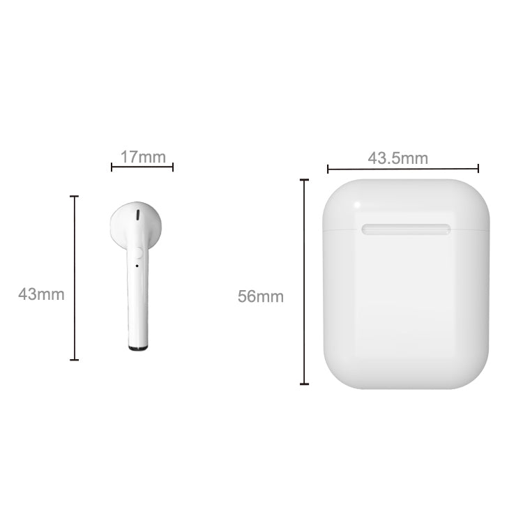 i9 Wireless TWS Sport Bilateral Stereo Bluetooth 5.0 Headset with Charging Box, Push-button Version(White)
