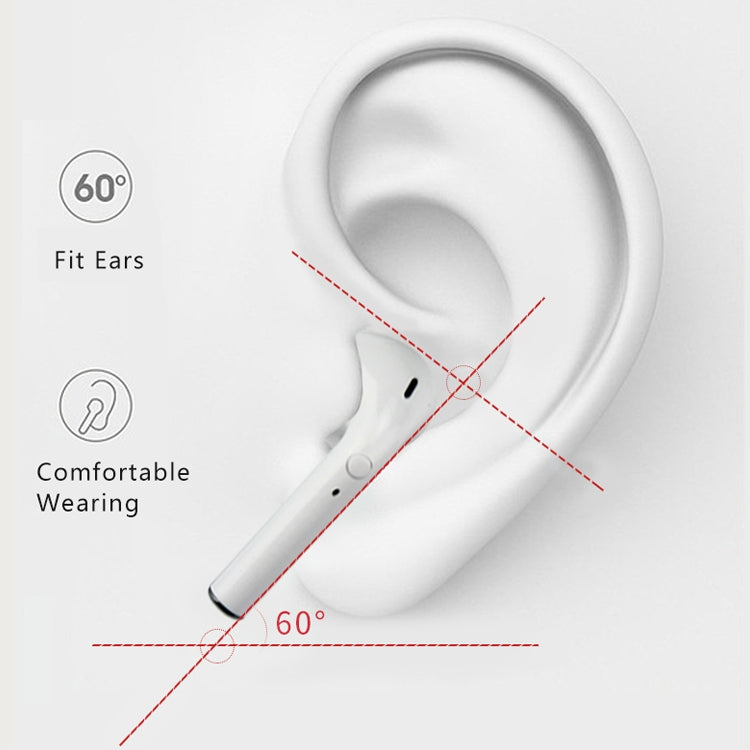 i9 Wireless TWS Sport Bilateral Stereo Bluetooth 5.0 Headset with Charging Box, Push-button Version(White)