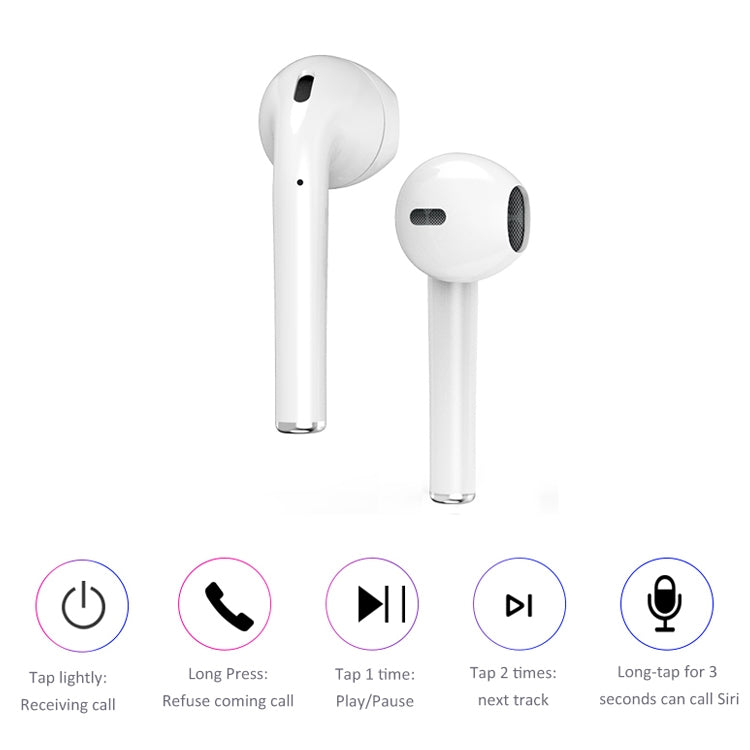 i9 Touch Wireless TWS Sport Bilateral Stereo Bluetooth 5.0 Headset with Charging Box, Touch Version (White)