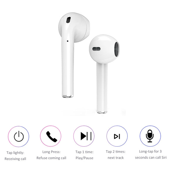 i9 Touch Wireless TWS Sport Bilateral Stereo Bluetooth 5.0 Headset with Charging Box, Touch Version (White)