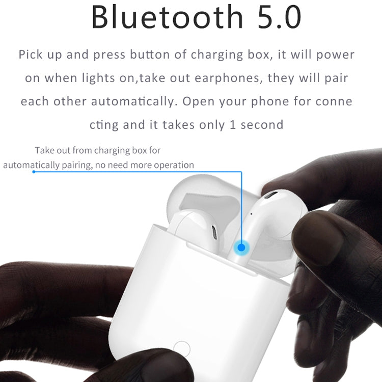 i9 Touch Wireless TWS Sport Bilateral Stereo Bluetooth 5.0 Headset with Charging Box, Touch Version (White)
