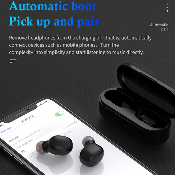 P1 TWS Bluetooth 5.0 Binaural Stereo Wireless Sports Bluetooth Earphone(Black)