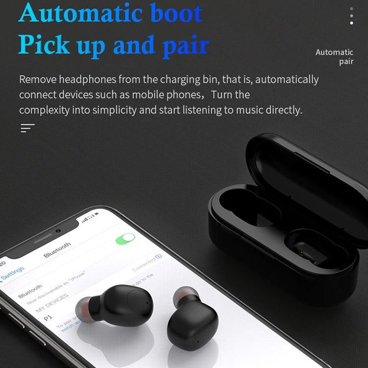 P1 TWS Bluetooth 5.0 Binaural Stereo Wireless Sports Bluetooth Earphone(Black)
