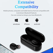 P1 TWS Bluetooth 5.0 Binaural Stereo Wireless Sports Bluetooth Earphone(Black)