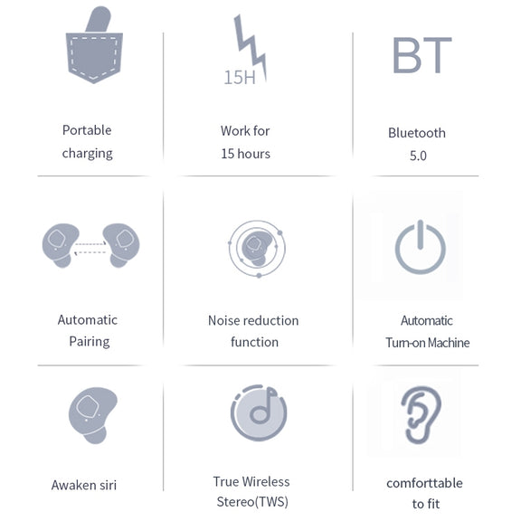 Q2 TWS Bluetooth 5.0 Binaural Stereo Wireless Sports Bluetooth Earphone(Black)