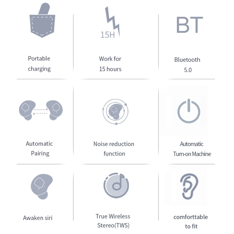 Q2 TWS Bluetooth 5.0 Binaural Stereo Wireless Sports Bluetooth Earphone(White)