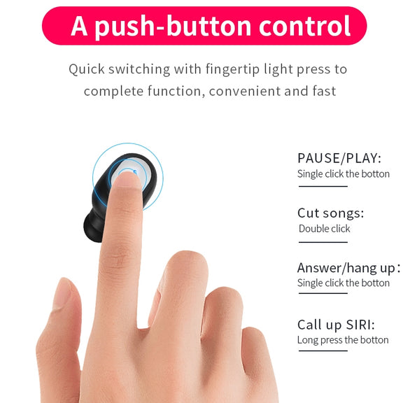 Q2 TWS Bluetooth 5.0 Binaural Stereo Wireless Sports Bluetooth Earphone(White)