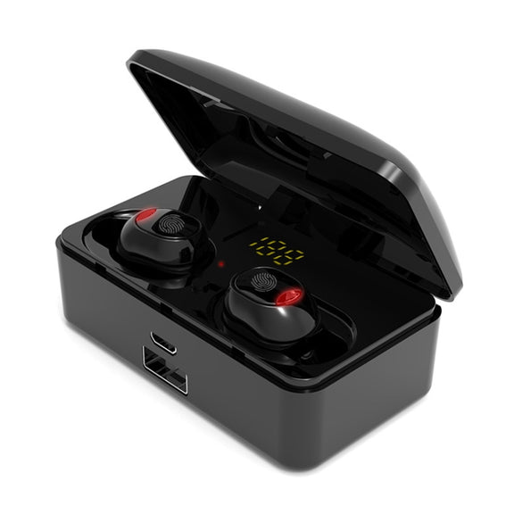 G10 TWS Bluetooth 5.0 Wireless Bluetooth Earphone with Charging Box, Support Digital Display & HD Call & Power Bank(Black)