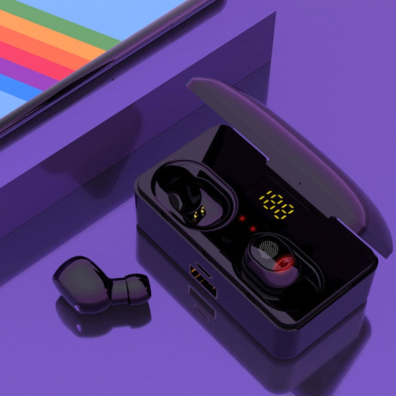 G10 TWS Bluetooth 5.0 Wireless Bluetooth Earphone with Charging Box, Support Digital Display & HD Call & Power Bank(Blue)