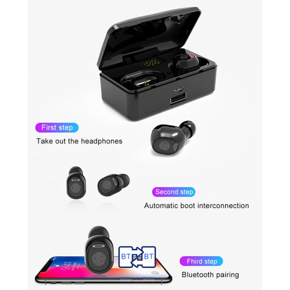 G10 TWS Bluetooth 5.0 Wireless Bluetooth Earphone with Charging Box, Support Digital Display & HD Call & Power Bank(Blue)