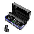 W12 IPX6 Waterproof Bluetooth 5.0 Touch Wireless Bluetooth Earphone with Charging Box, Support Power Digital Display & Breathing Light Bar & HD Call & Power Bank (Black) - Bluetooth Earphone by PMC TechLife | Online Shopping South Africa | PMC TechLife