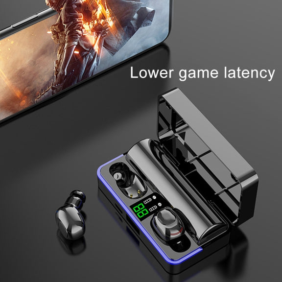 W12 IPX6 Water-resistant Bluetooth 5.0 Touch Wireless Bluetooth Earphone with Charging Box, Support Power Digital Display & Breathing Light Bar & HD Call & Power Bank (White)