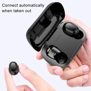L-21 9D Sound Effects Bluetooth 5.0 Touch Wireless Bluetooth Earphone with Charging Box, Support HD Call (Pink)