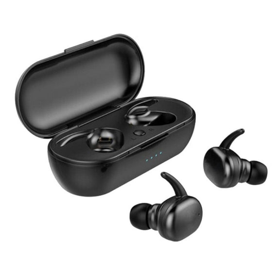 TWS-4 IPX5 Water-resistant Bluetooth 5.0 Touch Wireless Bluetooth Earphone with Charging Box, Support HD Call & Voice Prompts(Black)