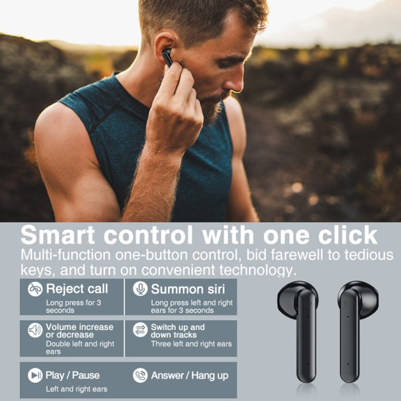P100pro TWS Bluetooth 5.0 Touch Wireless Bluetooth Earphone with Charging Box & LED Smart Digital Display, Support Siri & Call(White)