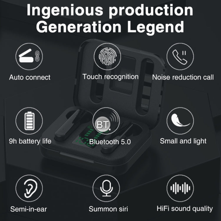 P100pro TWS Bluetooth 5.0 Touch Wireless Bluetooth Earphone with Charging Box & LED Smart Digital Display, Support Siri & Call(White)