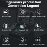 P100pro TWS Bluetooth 5.0 Touch Wireless Bluetooth Earphone with Charging Box & LED Smart Digital Display, Support Siri & Call(White)