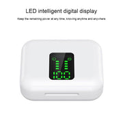 P100pro TWS Bluetooth 5.0 Touch Wireless Bluetooth Earphone with Charging Box & LED Smart Digital Display, Support Siri & Call(White)