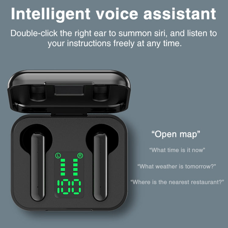 P100pro TWS Bluetooth 5.0 Touch Wireless Bluetooth Earphone with Charging Box & LED Smart Digital Display, Support Siri & Call(White)