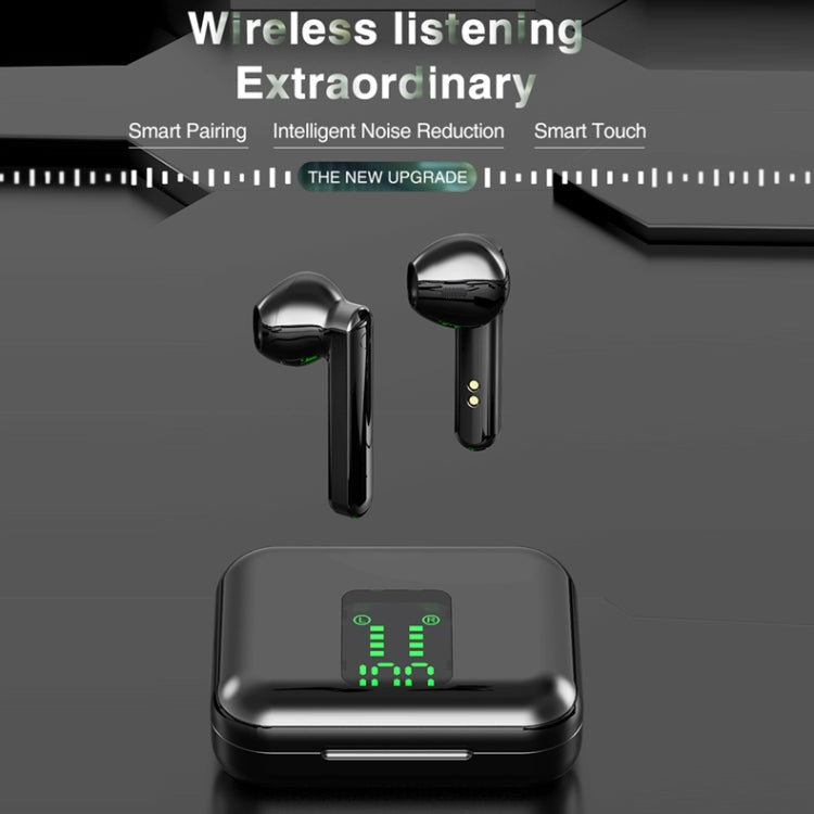 P100pro TWS Bluetooth 5.0 Touch Wireless Bluetooth Earphone with Charging Box & LED Smart Digital Display, Support Siri & Call(White)