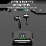P100pro TWS Bluetooth 5.0 Touch Wireless Bluetooth Earphone with Charging Box & LED Smart Digital Display, Support Siri & Call(White)