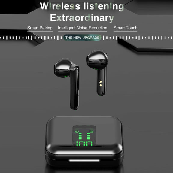 P100pro TWS Bluetooth 5.0 Touch Wireless Bluetooth Earphone with Charging Box & LED Smart Digital Display, Support Siri & Call(White)