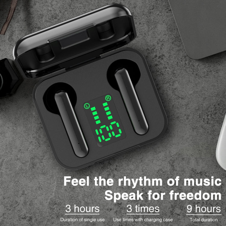 P100pro TWS Bluetooth 5.0 Touch Wireless Bluetooth Earphone with Charging Box & LED Smart Digital Display, Support Siri & Call(White)