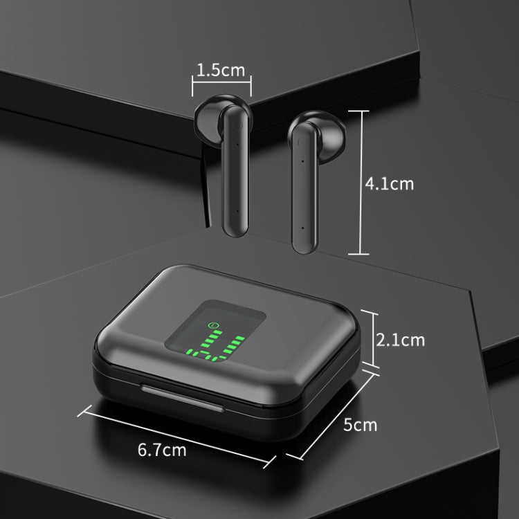 P100pro TWS Bluetooth 5.0 Touch Wireless Bluetooth Earphone with Charging Box & LED Smart Digital Display, Support Siri & Call(White)