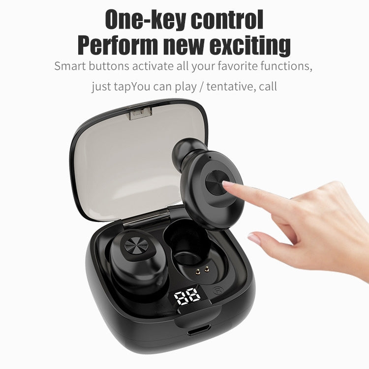 XG-8 TWS Digital Display Touch Bluetooth Earphone with Magnetic Charging Box(Black)