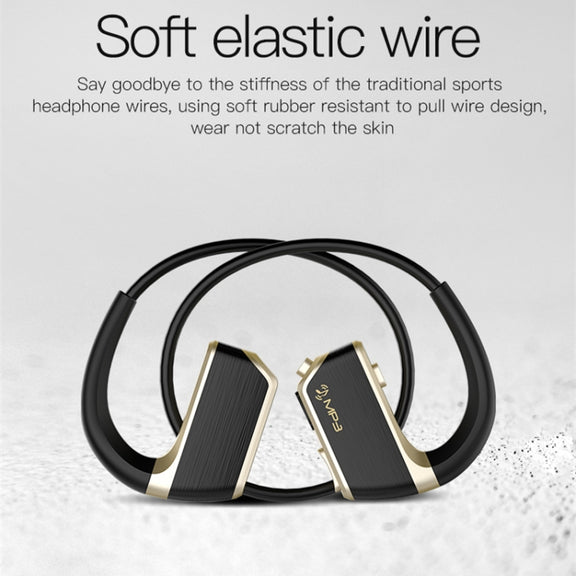 J2 Bluetooth 4.2 Binaural Hanging Type Wireless Sports Bluetooth Earphone, Built-in Memory (Gold)