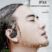 J2 Bluetooth 4.2 Binaural Hanging Type Wireless Sports Bluetooth Earphone, Built-in Memory (Silver)