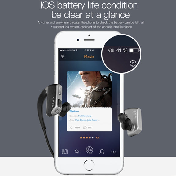 J2 Bluetooth 4.2 Binaural Hanging Type Wireless Sports Bluetooth Earphone, Built-in Memory (Silver)