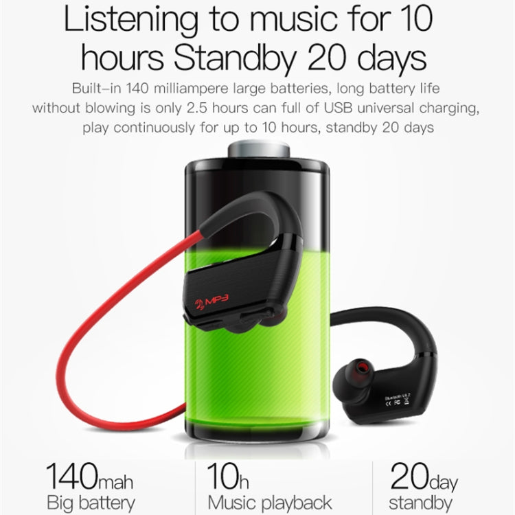 J2 Bluetooth 4.2 Binaural Hanging Type Wireless Sports Bluetooth Earphone, Built-in Memory (Silver)